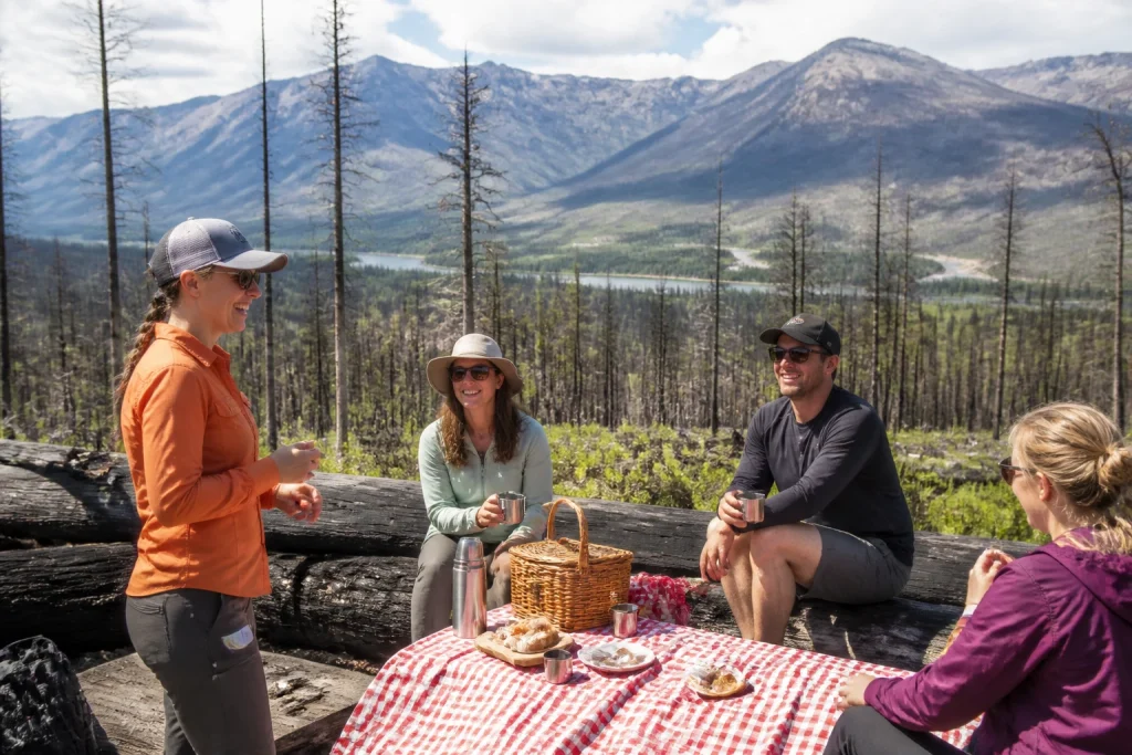 Hot picnic during the Wildfire Peak-Nic hiking experience in Jasper